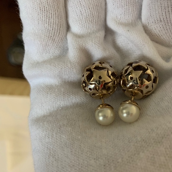 DIOR Pearl Star Mise En Dior Tribal Earrings Gold - Picture 6 of 12